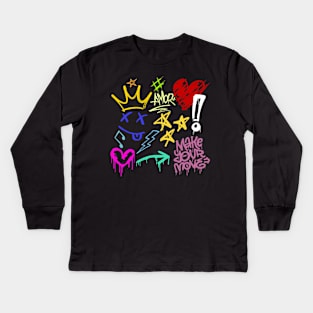 Messy Graffiti Kids Long Sleeve T-Shirt